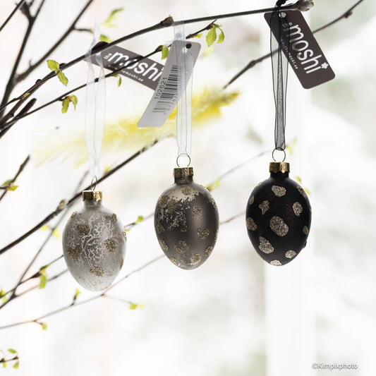 PÅSKE EGG I GLASS, 3 ass