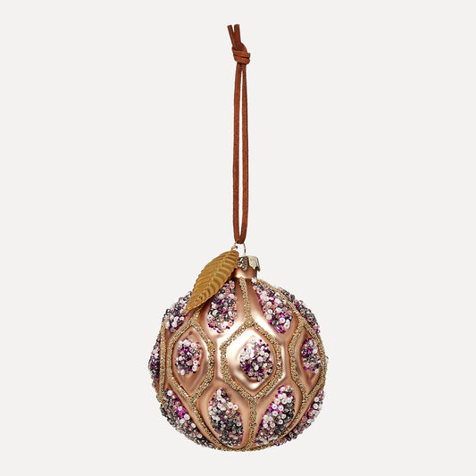 UND Glasskule Kobber m/perler & stjernecharm