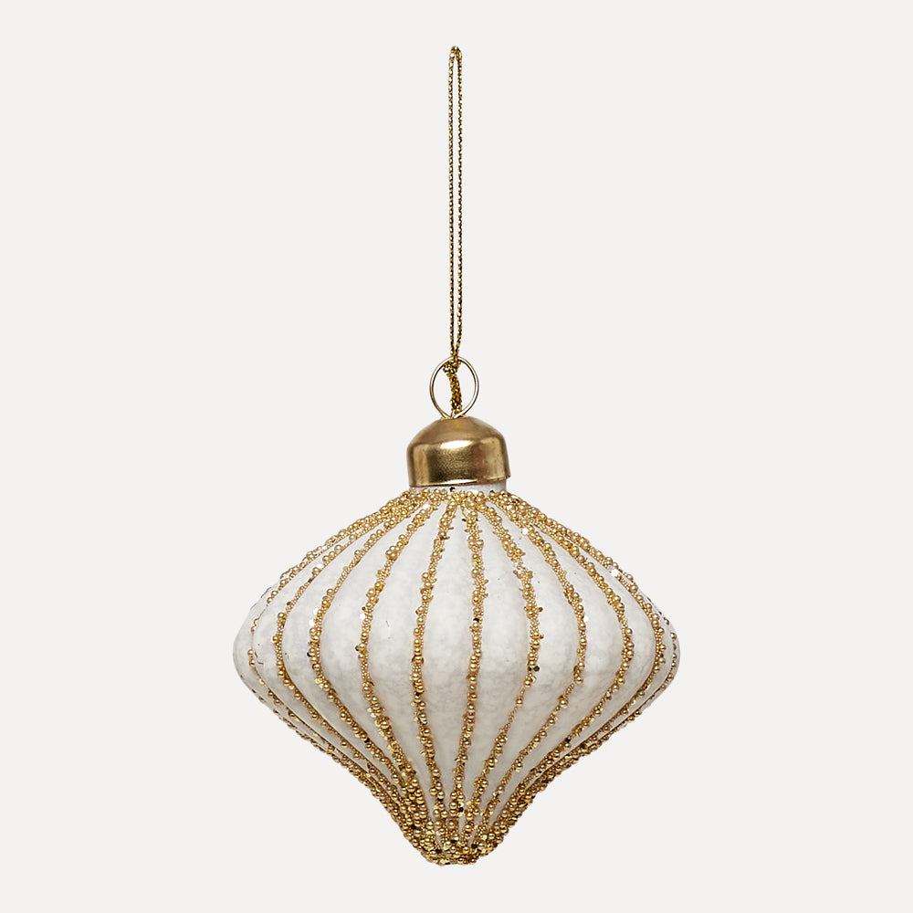 UND Glassløk Hvit m/ gull