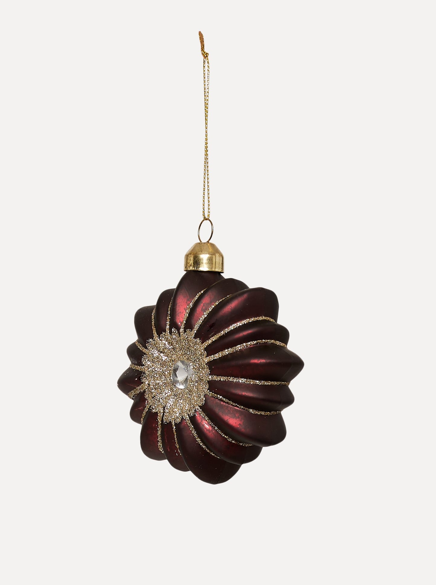 UND Glasskule flat m/glitter, Aubergine