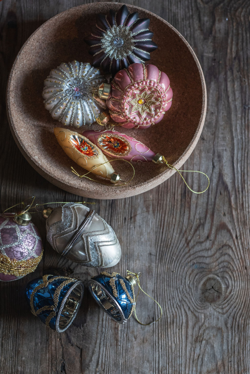 UND Glassdråpe m/glitter Gylden