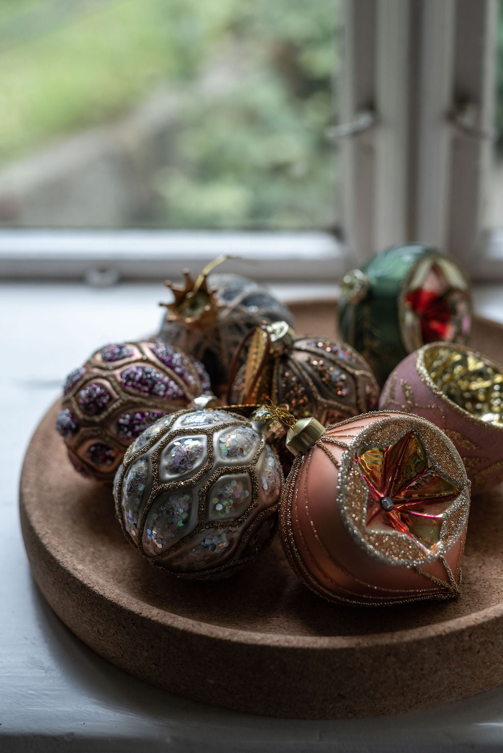 UND Glasskule Kobber m/perler & stjernecharm