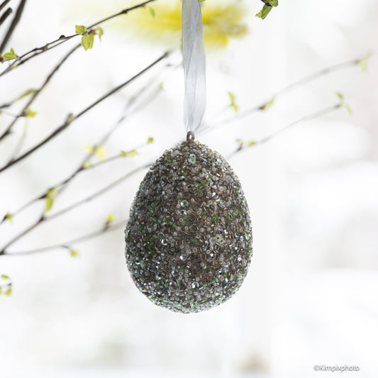 Påskeegg med glitter, grønn