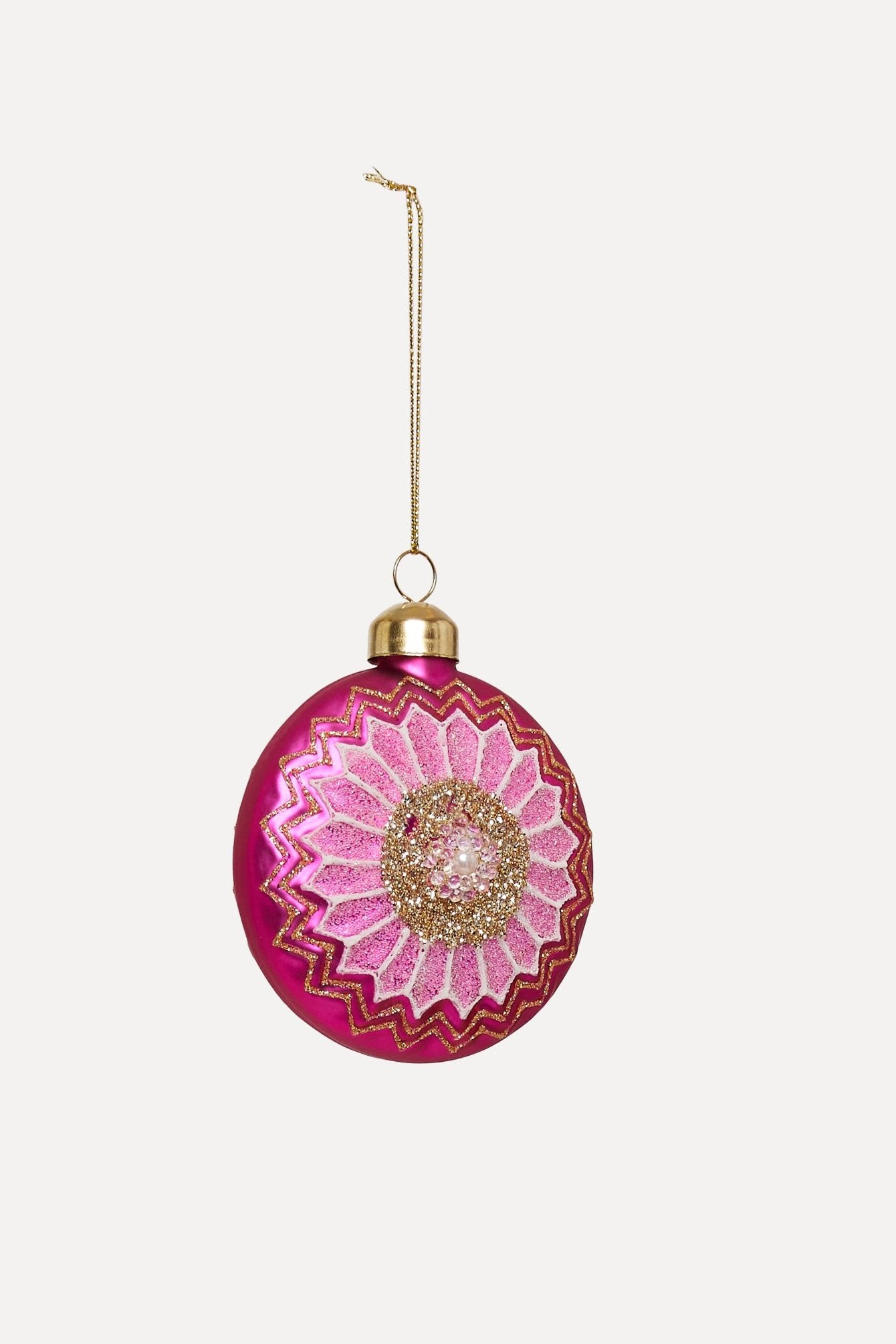 UND Glasskule Flat m/ glitter, Rosa