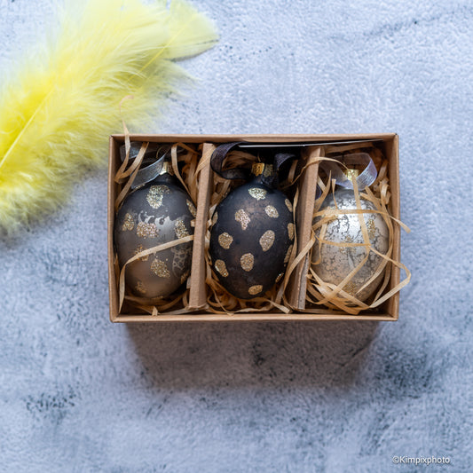 PÅSKE  EGG I GLASS, 3 ass